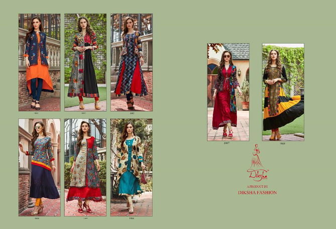 Diksha Roopmasti Latest Fancy Regular Wear Rayon Fancy Long Kurtis Collection
